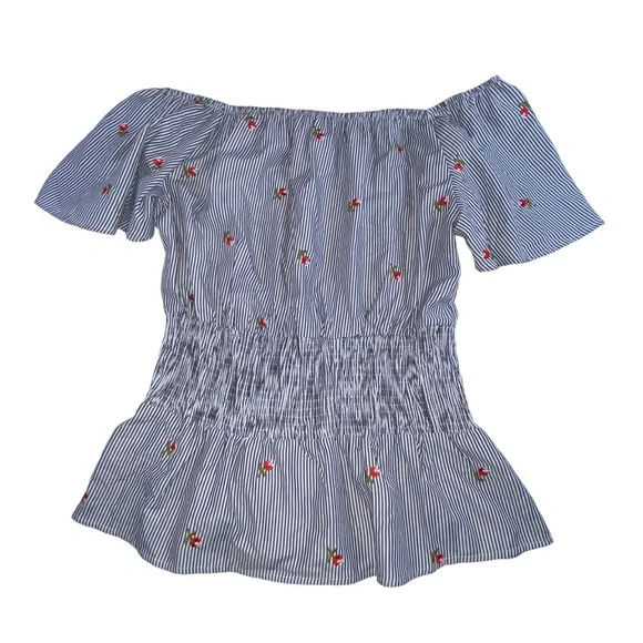 Roommates Striped Floral Lace Up Top Blouse - Woman’s Size 2X - Picture 5 of 8